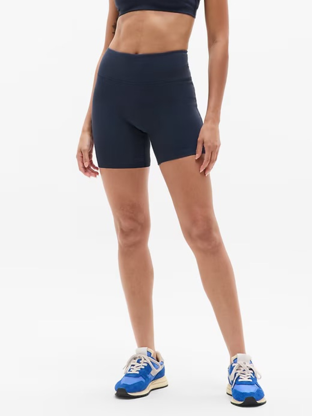 Athleta Intuition High Rise 5” Short Navy Womens Active Yoga Workout Medium NEW